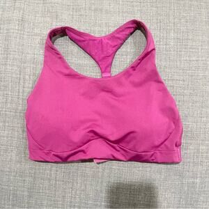 Athleta sports bra women size S fuchsia purple racer back
